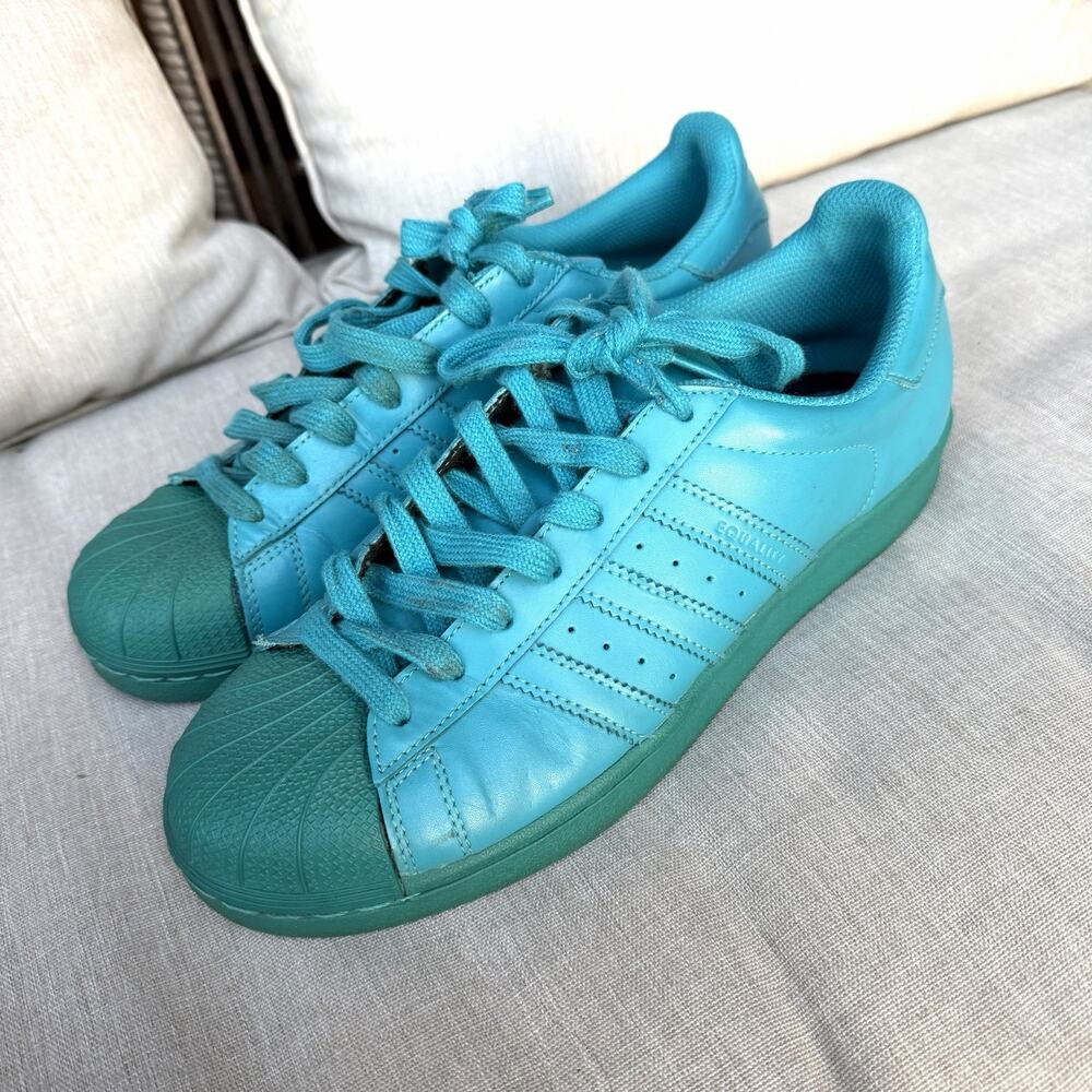 Pharrell Williams X ADIDAS Superstar 'Supercolor' Pack Lab Blue Green 8.5 Teal